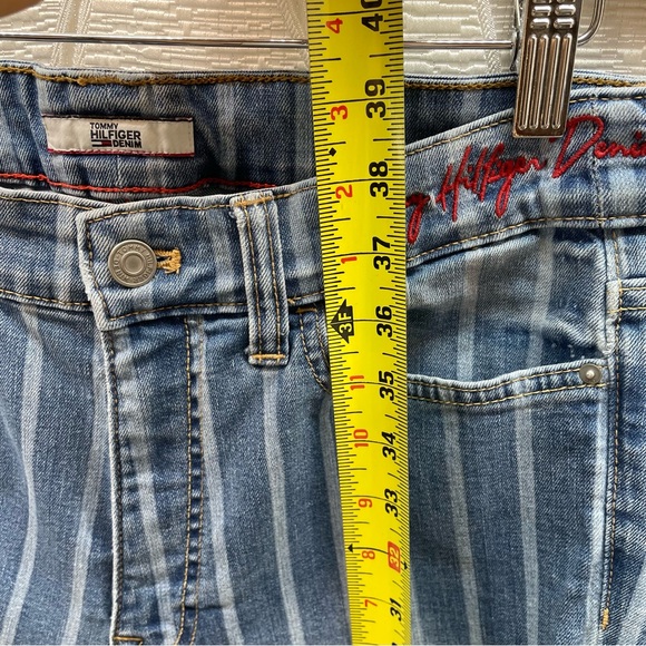 Tommy Hilfiger Blue Striped Ankle Jeans - Picture 12 of 13
